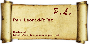 Pap Leonidász névjegykártya